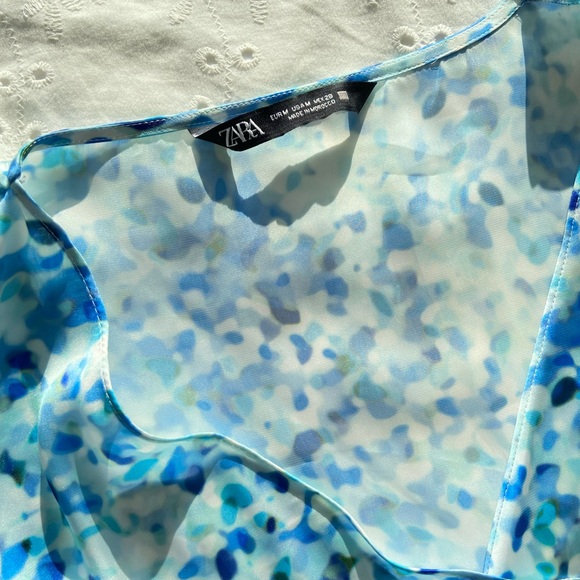 Zara Floral Long Sleeve Blouse (Size M) - Picture 4 of 5